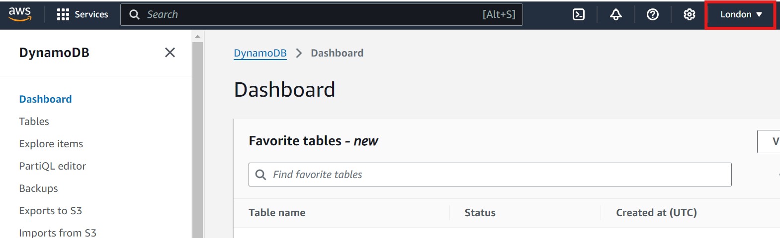 DynamoDB Region Selection