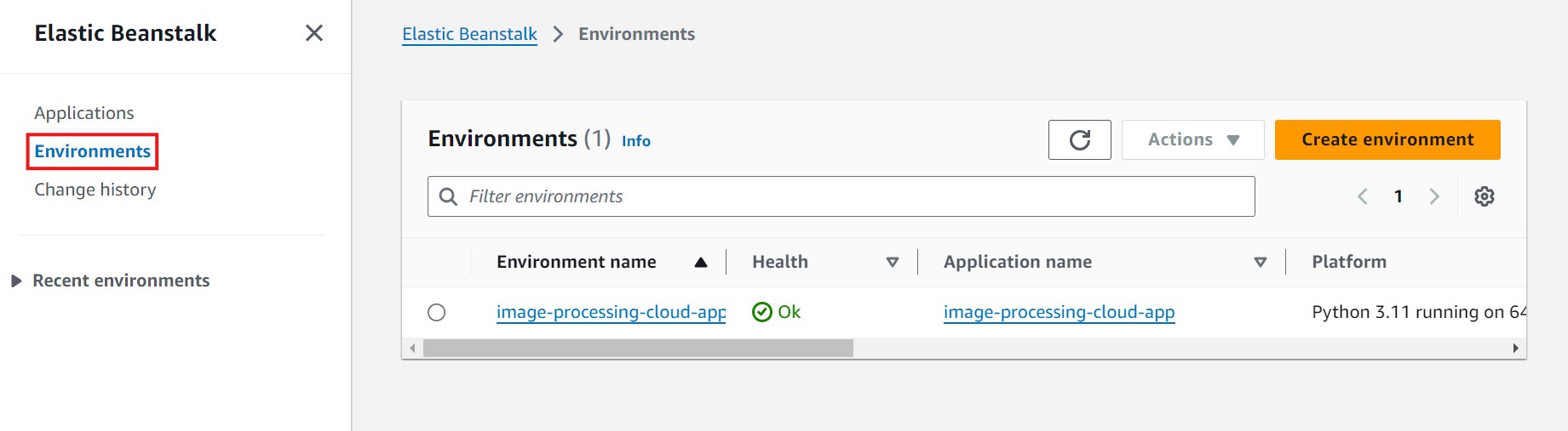 Elastic Beanstalk Environments