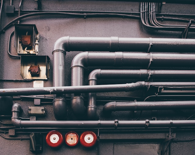 Photo of pipes overlapping